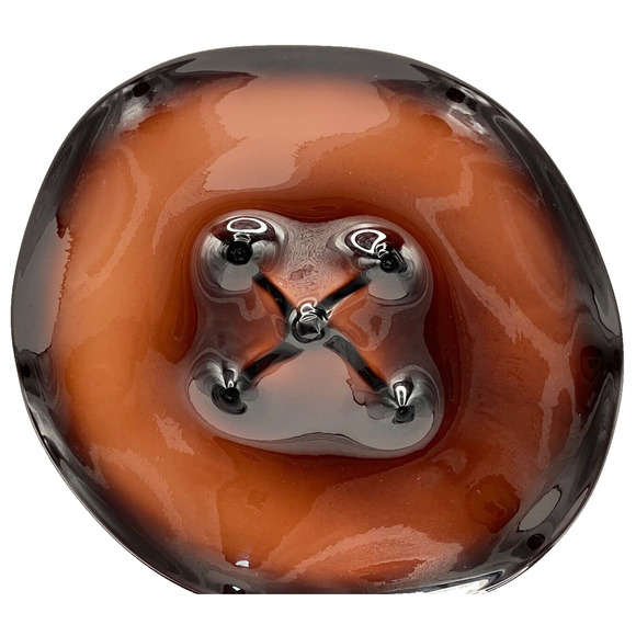 Rare Murano Styled Art Glass Large Crackle Base Plater/Dish - Picture 2 of 9